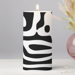 Vise Grip: Abstract Black & White Pillar Candle