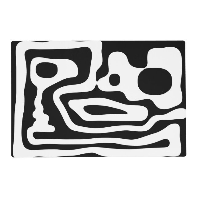 Vise Grip: Abstract Black & White Placemat (Front)