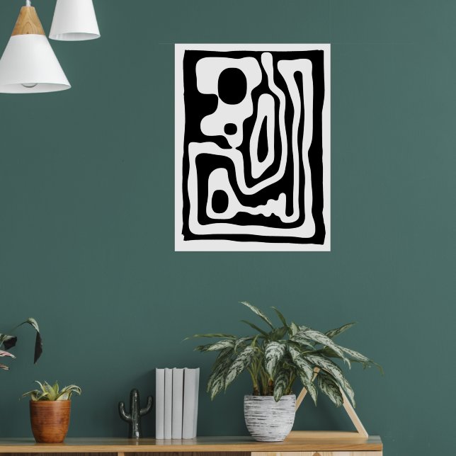 Vise Grip: Abstract Black & White Poster (Living Room 1)