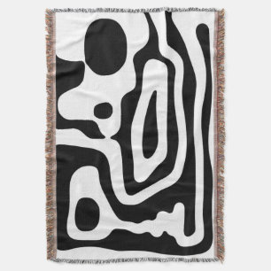 Vise Grip: Abstract Black & White Throw Blanket