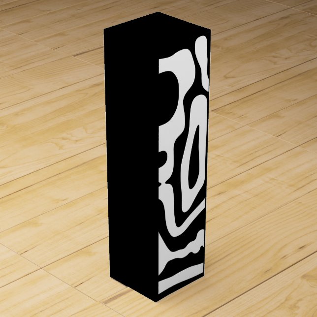 Vise Grip: Abstract Black & White Wine Box (Front)
