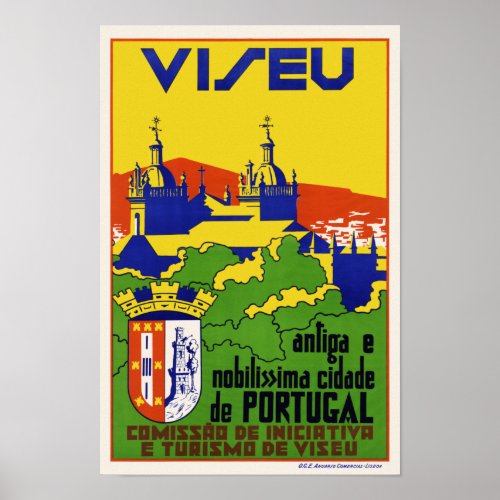 Viseu Portugal Vintage Poster 1934