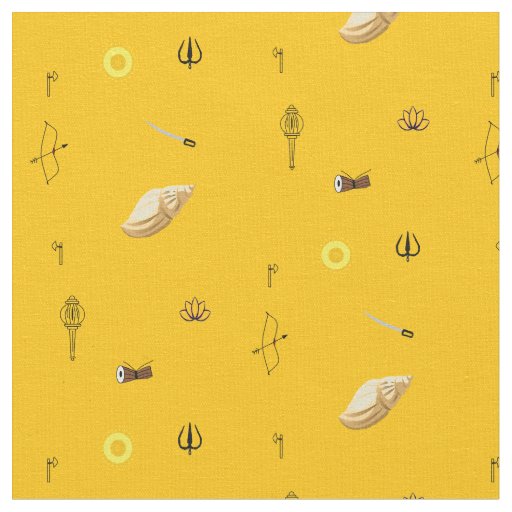 Vishnu Astra Design (Yellow) by Kriyas Collection Fabric
