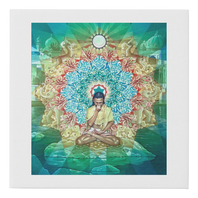 Vishnu Granthi Yantra Faux Canvas Print (Front)