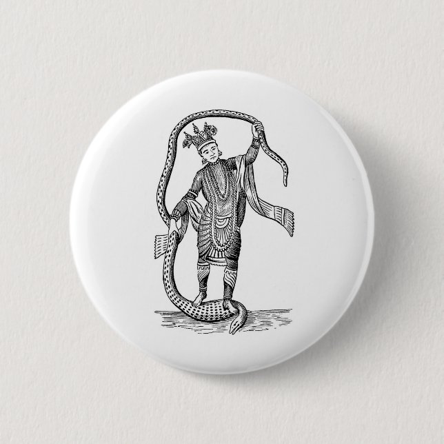 Vishnu in the 8th avatar pinback button (Front)