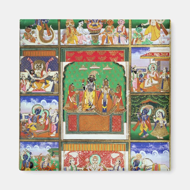 Vishnu in the centre of his ten avatars, Jaipur, R Magnet (Front)