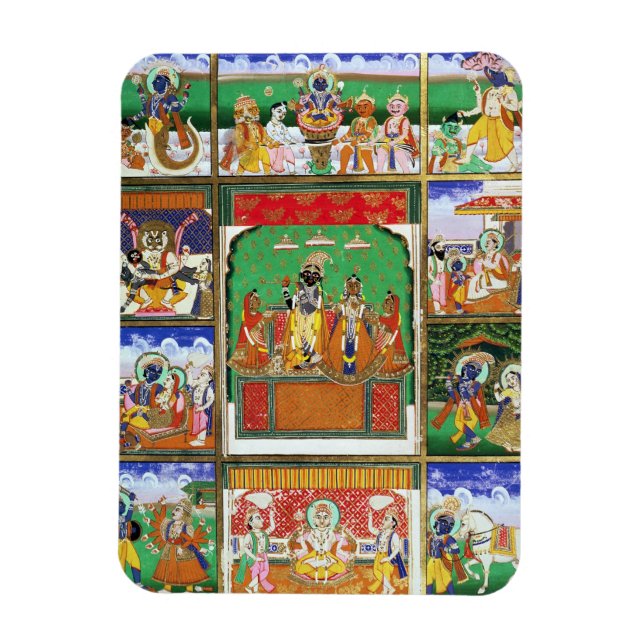 Vishnu in the centre of his ten avatars, Jaipur, R Magnet (Vertical)
