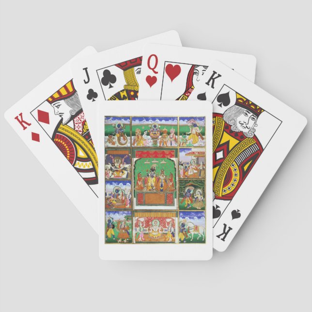 Vishnu in the centre of his ten avatars, Jaipur, R Poker Cards (Back)