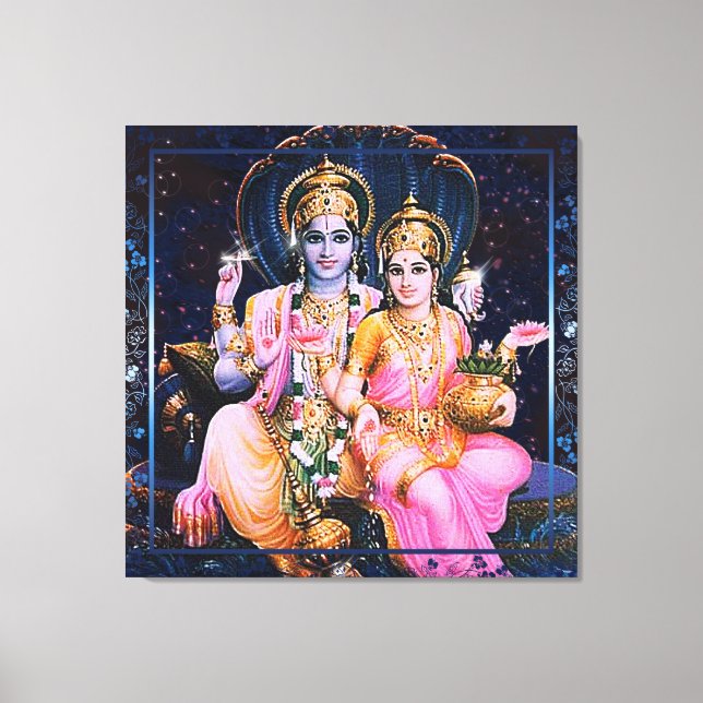 Vishnu & Lakshmi - Wrapped Canvas Print (Front)