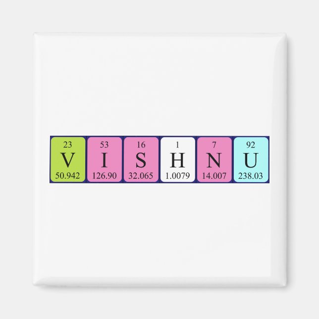 Vishnu periodic table name magnet (Front)