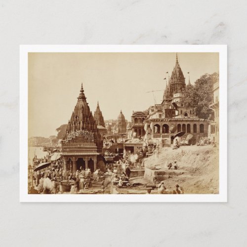 Vishnu Pud and Other Temples Benares sepia photo Postcard