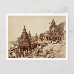 Vishnu Pud and Other Temples, Benares (sepia photo Postcard