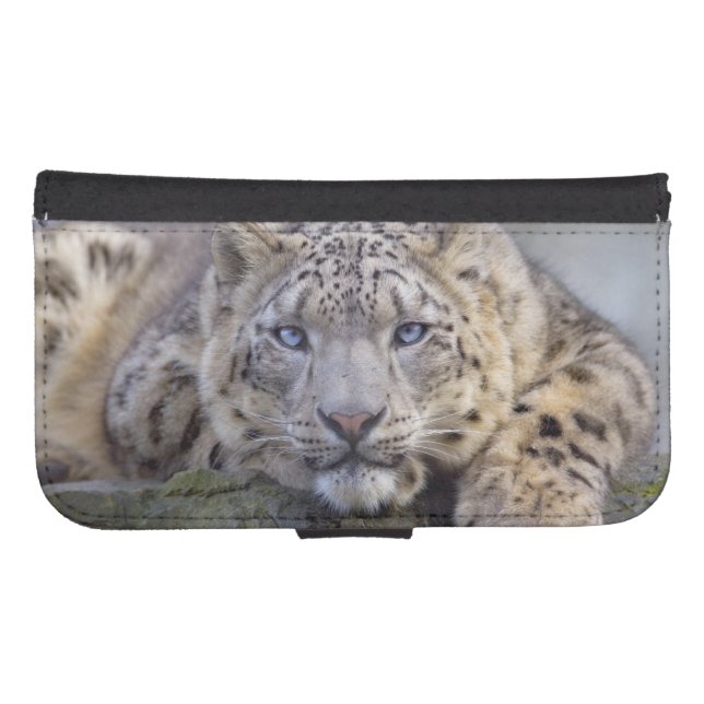 Vishnu Snow Leopard Phone Wallet Case (all models) (Front (Horizontal))