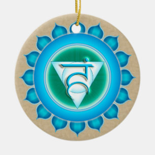 Vishuddha or Throat the 5th Chakra Ceramic Ornament