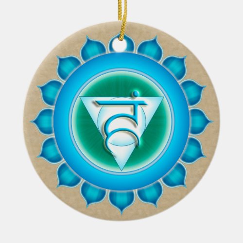 Vishuddha or Throat the 5th Chakra Ceramic Ornament