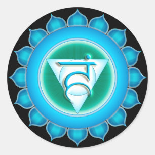 Vishuddha or Throat the 5th Chakra Classic Round Sticker