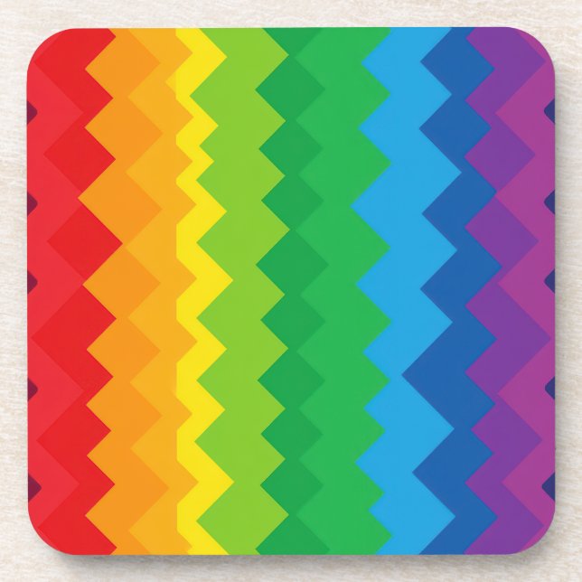 “Visibility” – An Abstract Pride Pattern #1 Beverage Coaster (Front)