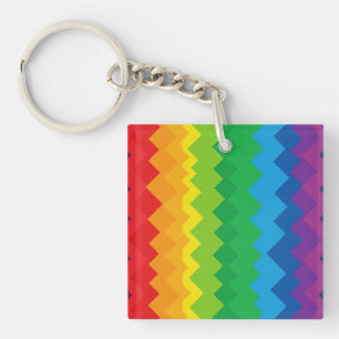 “Visibility” – An Abstract Pride Pattern #1 Keychain