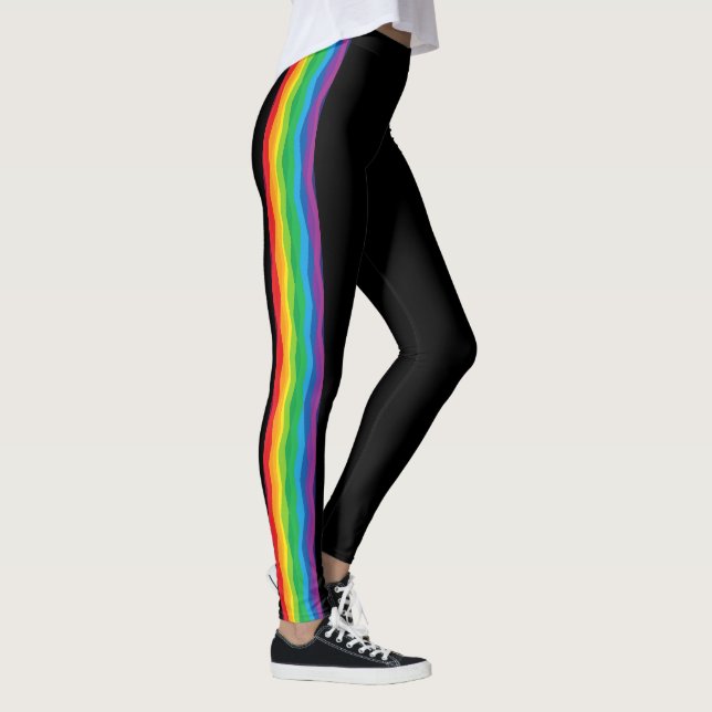 “Visibility” – An Abstract Pride Pattern #1 Leggings (Right)