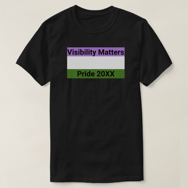 Visibility Matters Genderqueer Pride Flag, City T-Shirt (Design Front)