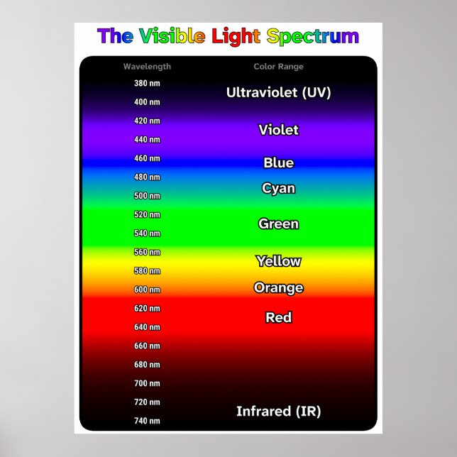 Visible Light Spectrum Poster (Front)