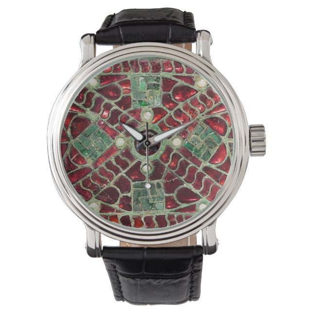 VISIGOTHIC BRONZE,RED GREEN MOTHER OF PEARLS WATCH (Front)