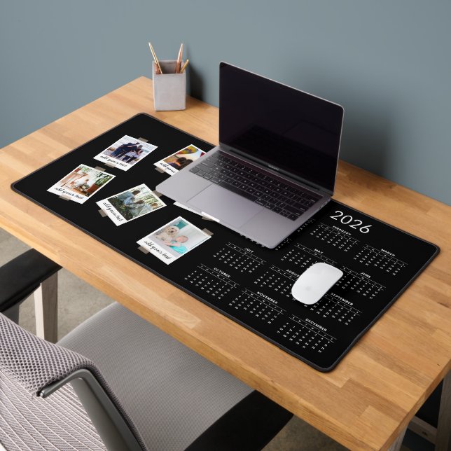 Vision Board Collage 6 Photo Collage 2026 Calendar Desk Mat (Office 2)