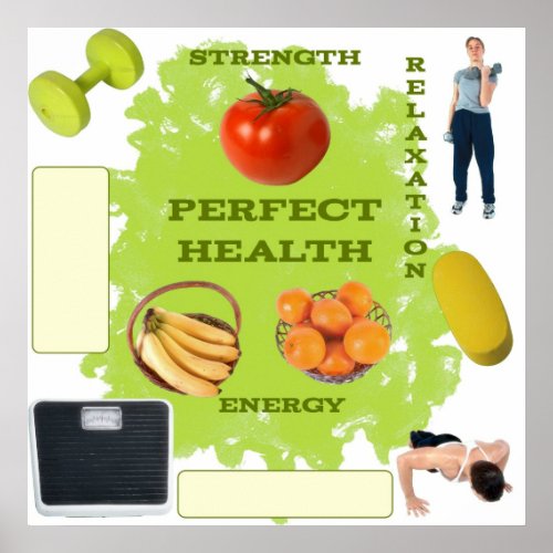 Vision Board for Perfect Health Poster