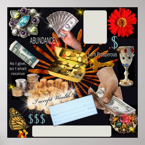 Vision Board for Prosperity Poster