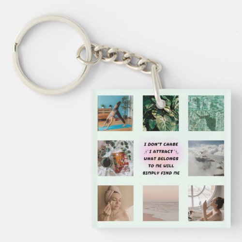 Vision Board Manifestation Motivational Attract Keychain