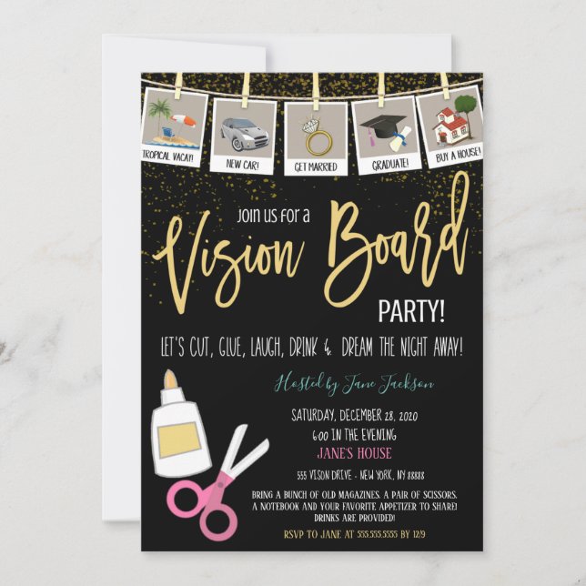 Vision Board Party Invitation (Front)