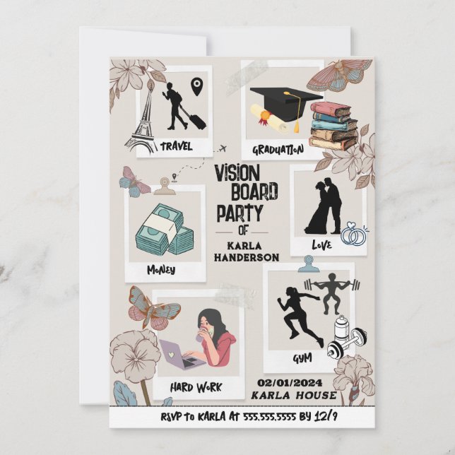 Vision Board Party Invitation, Dream vision Invita Invitation (Front)