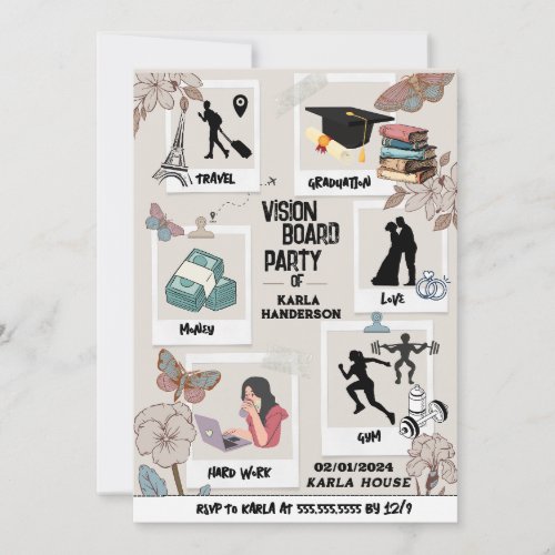 Vision Board Party Invitation Dream vision Invita Invitation