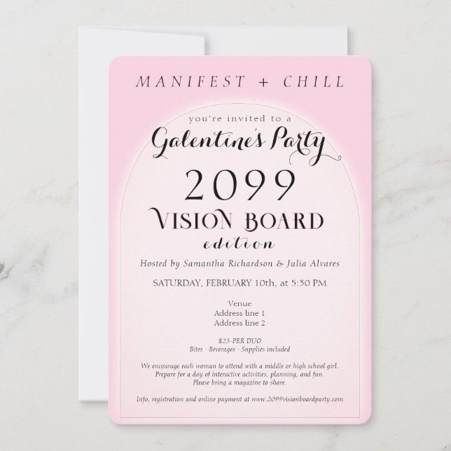 Vision Board Party Networking Galentine's Party Invitation (Front)