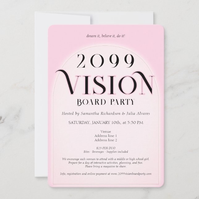 Vision Board Party Sorority Women Networking Event Invitation (Front)