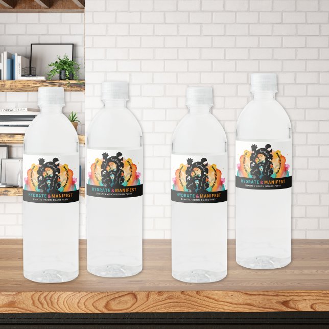 Vision Board Party  Water Bottle Label (Creator Uploaded)