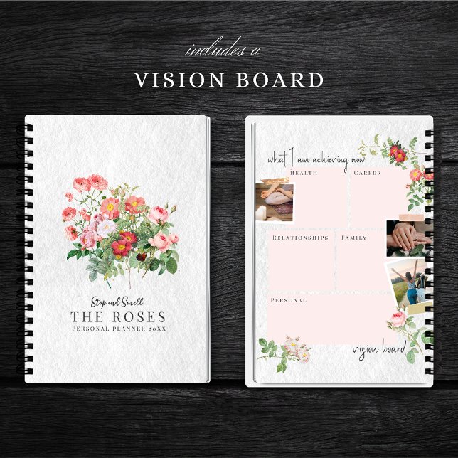Vision Board Planner – Soft Floral Cover Notebook (Creator Uploaded)