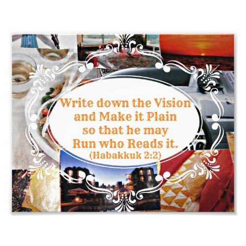 Vision board with Bible verse Write down the Visio Photo Print