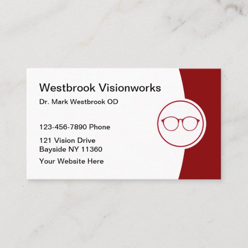 Vision Care Optometrist Appointment Business Cards
