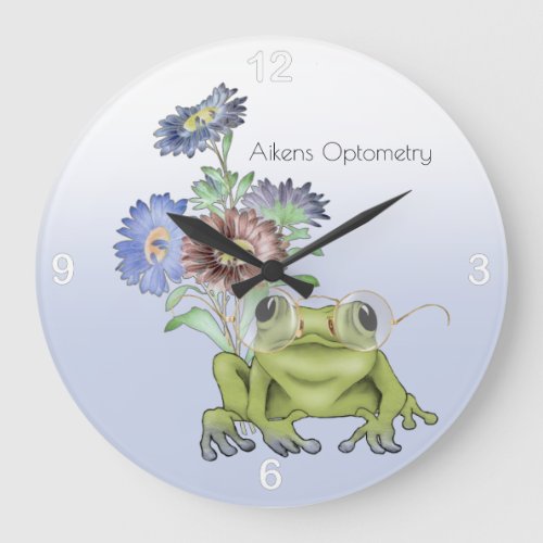 Vision Care Specialist with Frog in Glasses Large Clock