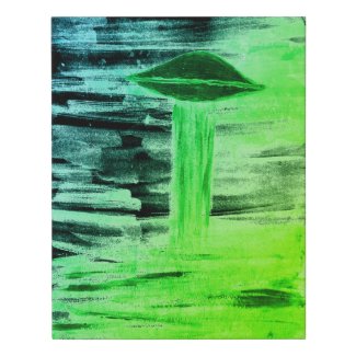 VISION-D8 UFO Alien Abduction Watercolor Faux Canvas Print