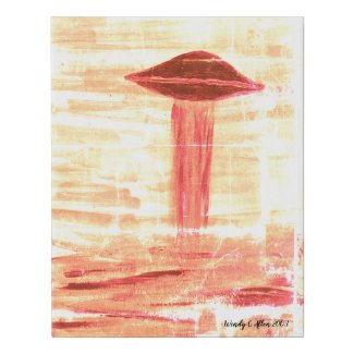 VISION-D8 UFO Alien Abduction Watercolor Faux Canvas Print