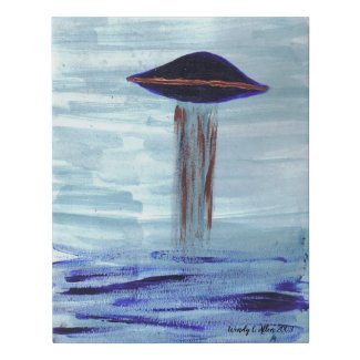 VISION-D8 UFO Alien Abduction Watercolor original Faux Canvas Print