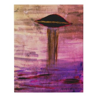 VISION-D8 UFO (Alien Abduction Watercolour) Faux Canvas Print