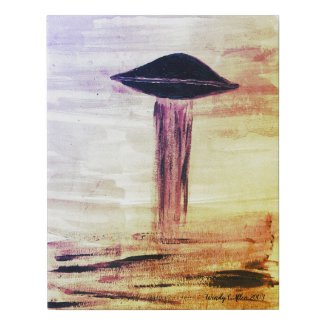 VISION-D8 UFO (Alien Abduction Watercolour) Faux Canvas Print