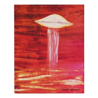 VISION-D8 UFO (Alien Abduction Watercolour) Faux Canvas Print