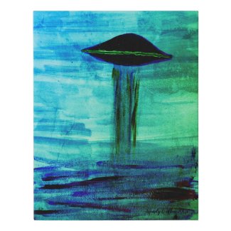 VISION-D8 UFO (Alien Abduction Watercolour) Faux Canvas Print