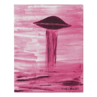 VISION-D8 UFO (Alien Abduction Watercolour) Faux Canvas Print