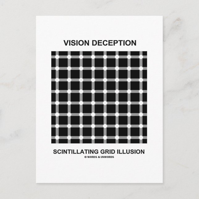 Vision Deception Scintillating Grid Illusion Postcard (Front)