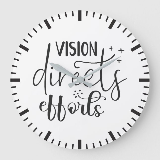 Vision Directs Efforts - Success Hustle Motivation Large Clock (Front)